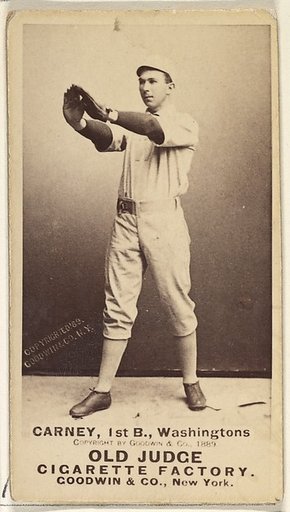 John Joseph "Handsome Jack" Carney, 1st Base, Washington Nationals, from the Old Judge series (N172) for Old Judge Cigarettes