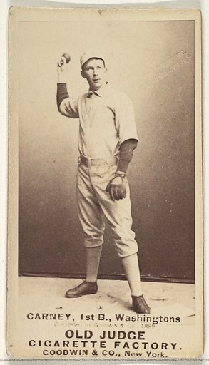 John Joseph "Handsome Jack" Carney, 1st Base, Washington Nationals, from the Old Judge series (N172) for Old Judge Cigarettes
