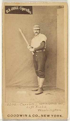 Samuel "Cliff" Clifford Carroll, Left Field, Washington Nationals, from the Old Judge series (N172) for Old Judge Cigarettes