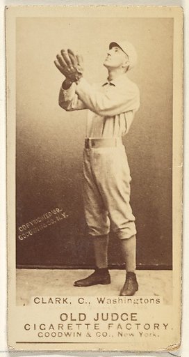 Owen F. "Spider" Clark, Catcher, Washington Nationals, from the Old Judge series (N172) for Old Judge Cigarettes