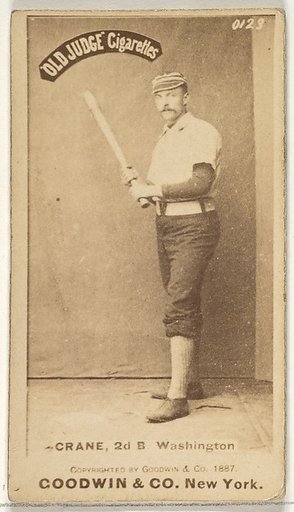 Samuel "Sam" Newhall Crane, 2nd Base, Washington Nationals, from the Old Judge series (N172) for Old Judge Cigarettes