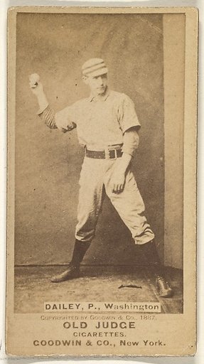 Edward M. Daily, Pitcher, Washington Nationals, from the Old Judge series (N172) for Old Judge Cigarettes