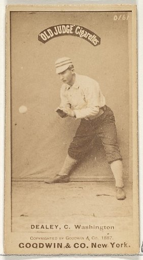 Patrick "Pat" E. Dealy, Catcher, Washington Nationals, from the Old Judge series (N172) for Old Judge Cigarettes