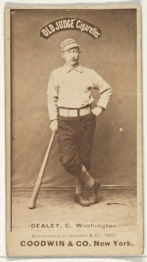 Patrick "Pat" E. Dealy, Catcher, Washington Nationals, from the Old Judge series (N172) for Old Judge Cigarettes