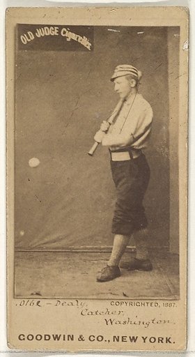Patrick "Pat" E. Dealy, Catcher, Washington Nationals, from the Old Judge series (N172) for Old Judge Cigarettes