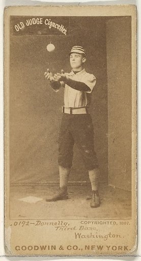 James B. "Jim" Donnelly, 3rd Base, Washington Nationals, from the Old Judge series (N172) for Old Judge Cigarettes