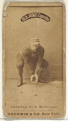 John A. "Jack" Farrell, 2nd Base, Washington Nationals, from the Old Judge series (N172) for Old Judge Cigarettes