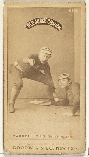 John A. "Jack" Farrell, 2nd Base, Washington Nationals, from the Old Judge series (N172) for Old Judge Cigarettes
