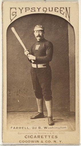 John A. "Jack" Farrell, 2nd Base, Washington Nationals, from the Old Judge series (N172) for Old Judge and Gypsy Queen Cigarettes