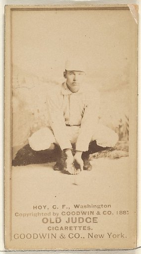 William Ellsworth "Dummy" Hoy, Center Field, Washington Nationals, from the Old Judge series (N172) for Old Judge Cigarettes