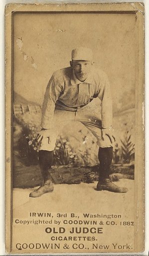 John Irwin, 3rd Base, Washington Nationals, from the Old Judge series (N172) for Old Judge Cigarettes