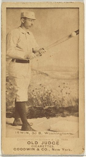 John Irwin, 3rd Base, Washington Nationals, from the Old Judge series (N172) for Old Judge Cigarettes