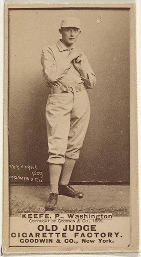 George Washington Keefe, Pitcher, Washington Nationals, from the Old Judge series (N172) for Old Judge Cigarettes