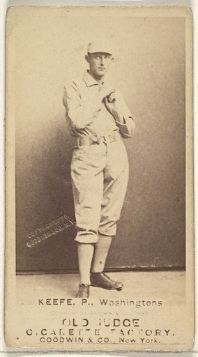 George Washington Keefe, Pitcher, Washington Nationals, from the Old Judge series (N172) for Old Judge Cigarettes
