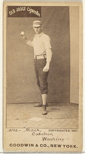 Connie Mack, Catcher, Washington Nationals, from the Old Judge series (N172) for Old Judge Cigarettes