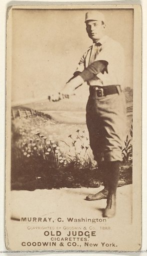 Jeremiah J. "Miah" Murray, Catcher, Washington Nationals, from the Old Judge series (N172) for Old Judge Cigarettes