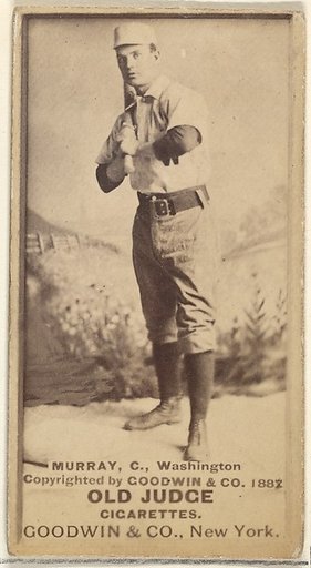Jeremiah J. "Miah" Murray, Catcher, Washington Nationals, from the Old Judge series (N172) for Old Judge Cigarettes