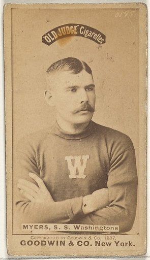 James Albert "Al" Myers, Shortstop, Washington Nationals, from the Old Judge series (N172) for Old Judge Cigarettes