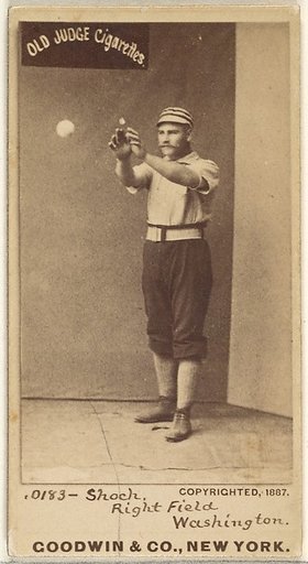 George Quintus Shoch, Right Field, Washington Nationals, from the Old Judge series (N172) for Old Judge Cigarettes