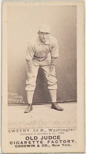 Peter Jay "Pete" Sweeney, 3rd Base, Washington Nationals, from the Old Judge series (N172) for Old Judge Cigarettes