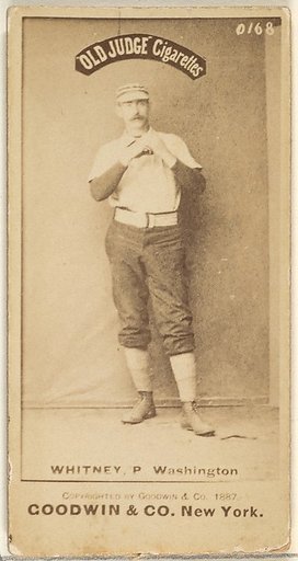 James Evans "Grasshopper Jim" Whitney, Pitcher, Washington Nationals, from the Old Judge series (N172) for Old Judge Cigarettes