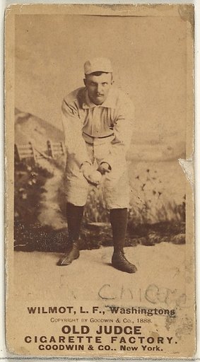 Walter Robert "Walt" Wilmot, Left Field, Washington Nationals, from the Old Judge series (N172) for Old Judge Cigarettes