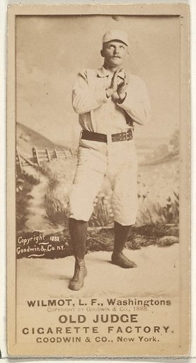 Walter Robert "Walt" Wilmot, Left Field, Washington Nationals, from the Old Judge series (N172) for Old Judge Cigarettes