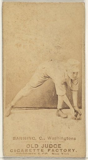 James "Jim" M. Banning, Catcher, Washington Nationals, from the Old Judge series (N172) for Old Judge Cigarettes