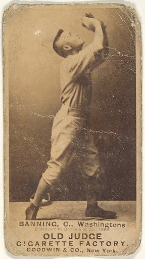 James "Jim" M. Banning, Catcher, Washington Nationals, from the Old Judge series (N172) for Old Judge Cigarettes