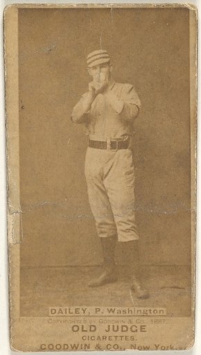Edward M. Daily, Pitcher, Washington Nationals, from the Old Judge series (N172) for Old Judge Cigarettes