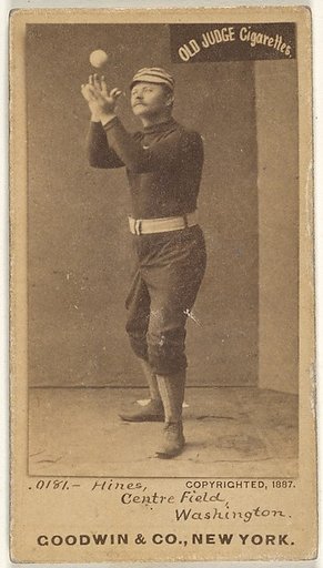 Paul Aloysius Hines, Center Field, Washington Nationals, from the Old Judge series (N172) for Old Judge Cigarettes