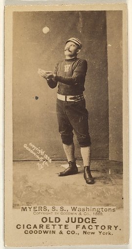 James Albert "Al" Myers, Shortstop, Washington Nationals, from the Old Judge series (N172) for Old Judge Cigarettes