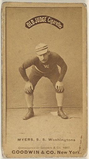 James Albert "Al" Myers, Shortstop, Washington Nationals, from the Old Judge series (N172) for Old Judge Cigarettes