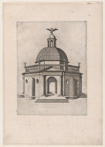 Octagonal Temple with a dome, surmounted by a domed turret, crowned with an eagle, from "Speculum Romanae Magnificentiae"