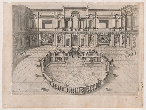 Great Hall within the Villa of Pope Julius, from "Speculum Romanae Magnificentiae"