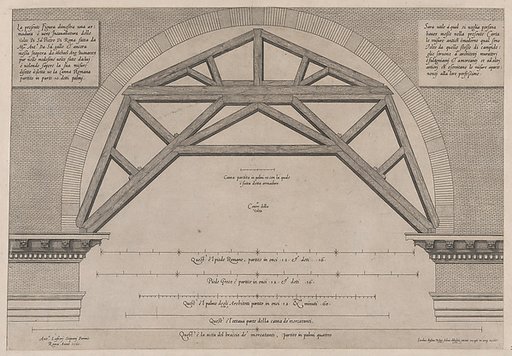 Wooden Framework to Support Arches in a Building, from "Speculum Romanae Magnificentiae"