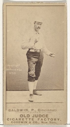 Clarence Geoghan "Kid" Baldwin, Catcher, Cincinnati, from the Old Judge series (N172) for Old Judge Cigarettes