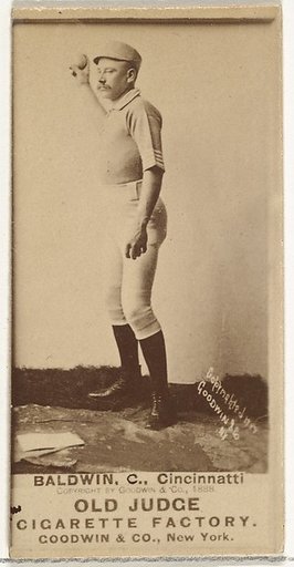Clarence Geoghan "Kid" Baldwin, Catcher, Cincinnati, from the Old Judge series (N172) for Old Judge Cigarettes