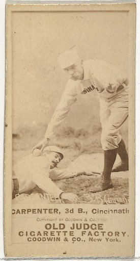 Warren William "Hick" Carpenter, 3rd Base, Cincinnati, from the Old Judge series (N172) for Old Judge Cigarettes