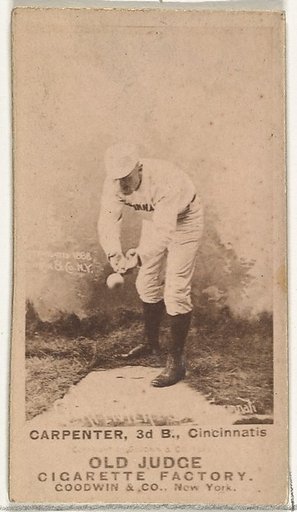 Warren William "Hick" Carpenter, 3rd Base, Cincinnati, from the Old Judge series (N172) for Old Judge Cigarettes