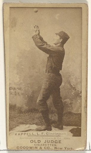 Henry "Heinie" Kappel, Left Field, Cincinnati, from the Old Judge series (N172) for Old Judge Cigarettes