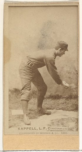 Henry "Heinie" Kappel, Left Field, Cincinnati, from the Old Judge series (N172) for Old Judge Cigarettes