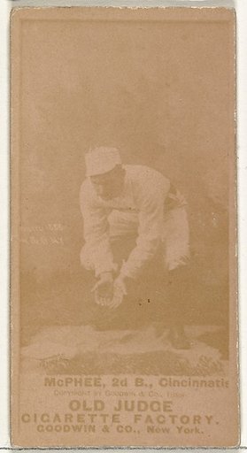 John Alexander "Bid" McPhee, 2nd Base, Cincinnati, from the Old Judge series (N172) for Old Judge Cigarettes