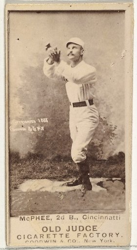 John Alexander "Bid" McPhee, 2nd Base, Cincinnati, from the Old Judge series (N172) for Old Judge Cigarettes