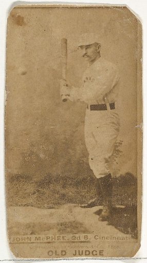 John Alexander "Bid" McPhee, 2nd Base, Cincinnati, from the Old Judge series (N172) for Old Judge Cigarettes