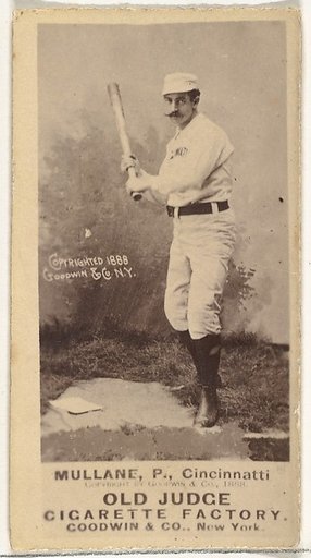 Anthony John "Tony" Mullane, Pitcher, Cincinnati, from the Old Judge series (N172) for Old Judge Cigarettes