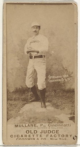 Anthony John "Tony" Mullane, Pitcher, Cincinnati, from the Old Judge series (N172) for Old Judge Cigarettes