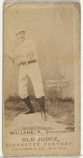 Anthony John "Tony" Mullane, Pitcher, Cincinnati, from the Old Judge series (N172) for Old Judge Cigarettes