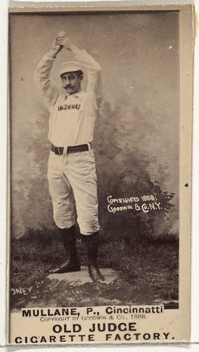 Anthony John "Tony" Mullane, Pitcher, Cincinnati, from the Old Judge series (N172) for Old Judge Cigarettes