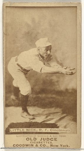 Hugh N. "Little Nick" Nicol, Right Field, Cincinnati, from the Old Judge series (N172) for Old Judge Cigarettes